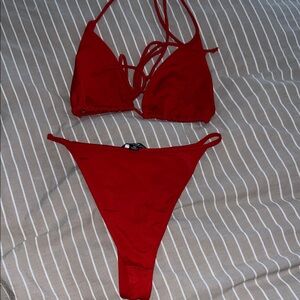 Red Triangle Bikini Set